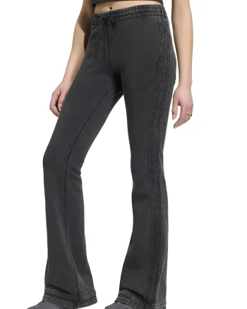 Pantaloni de trening evazati cu snur, Negru carbon
