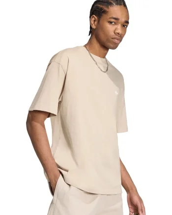 Tricou lejer cu decolteu la baza gatului Essential, Bej