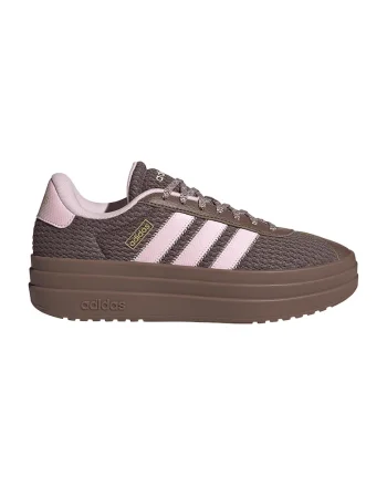 Pantofi sport VL Court Bold flatform din material textil cu garnituri de piele, Maro deschis