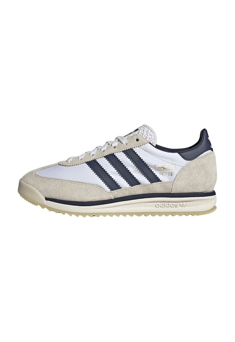 Pantofi sport SL 72 RS de piele intoarsa cu insertii textile, Alb/Bleumarin