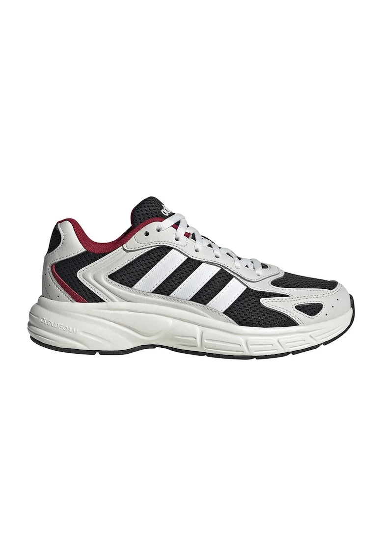 Pantofi sport Eclyptix 2000 Lamine Yamal cu insertii de plasa, Alb fildes/Negru