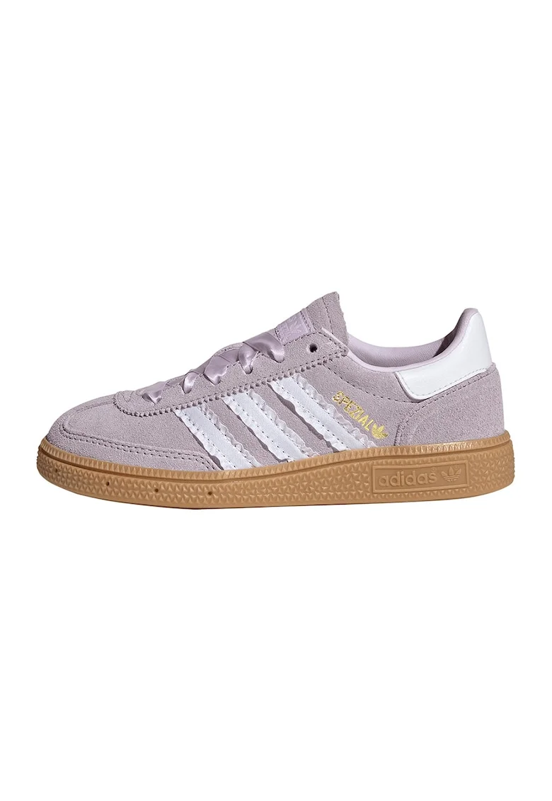 Pantofi sport Handball Spezial din piele intoarsa si material textil, Alb optic/Caramel/Liliac prafuit