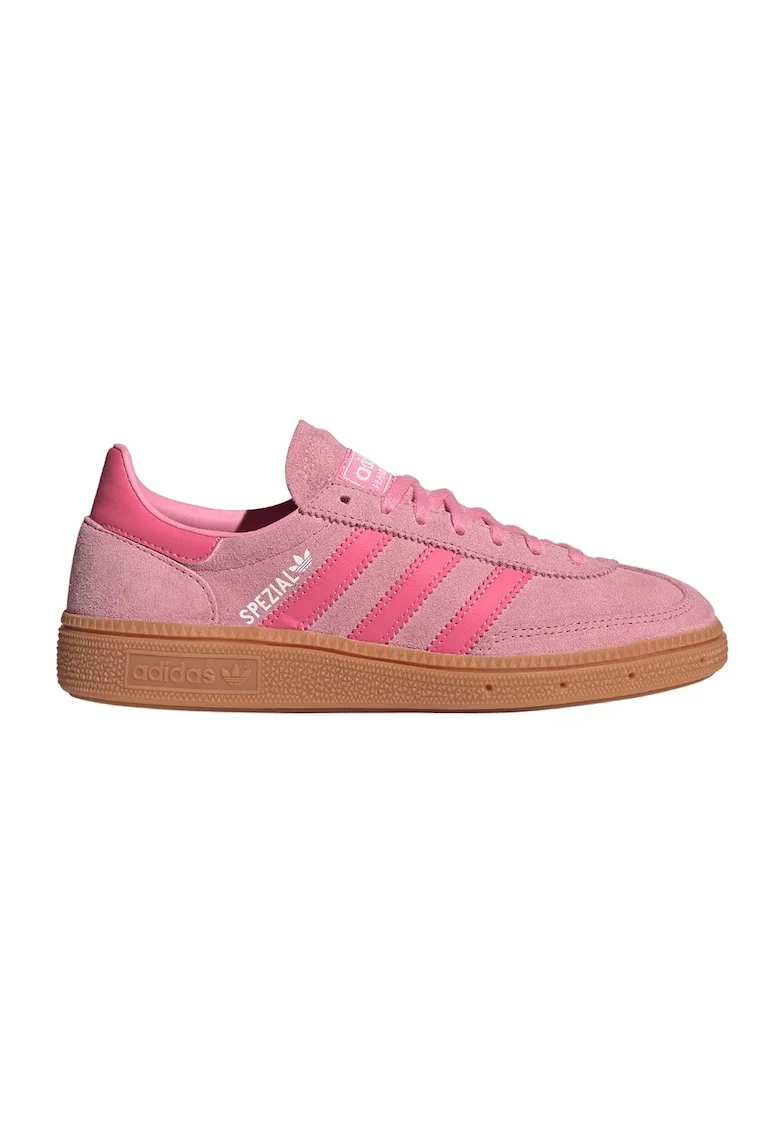 Pantofi sport low-cut Handball Spezia din piele intoarsa, Roz pastel/Caramel/Roz prafuit