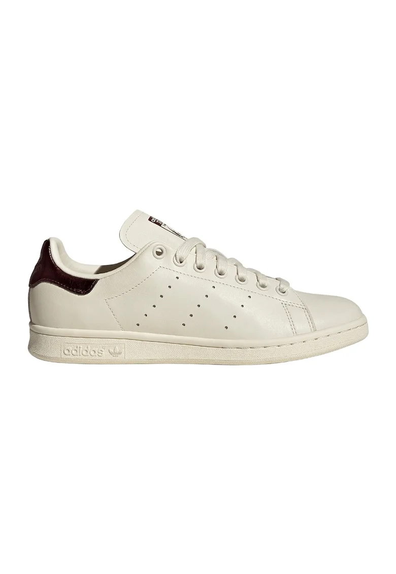 Pantofi sport Stan Smith din piele cu perforatii laterale, Crem