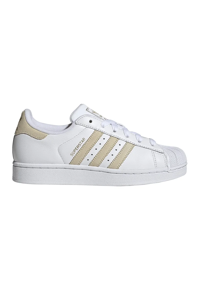 Pantofi sport Superstar II din piele si piele intoarsa, Galben pal/Alb optic