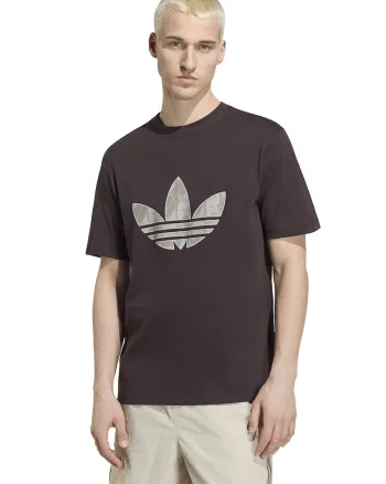 Tricou regular-fit cu model monograma, Maro pamantiu