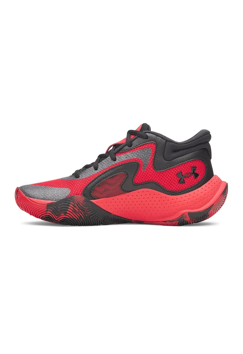 Pantofi mid-cut Jet'25 pentru baschet, Rosu/Negru