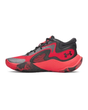 Pantofi mid-cut Jet'25 pentru baschet, Rosu/Negru