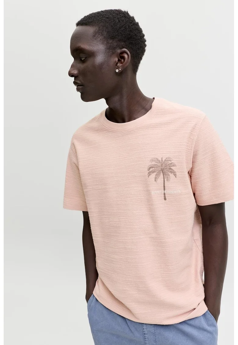 Tricou de in si bumbac organic, Nude rose
