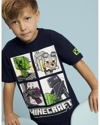 Tricou cu imprimeu Minecraft, Albastru ultramarin