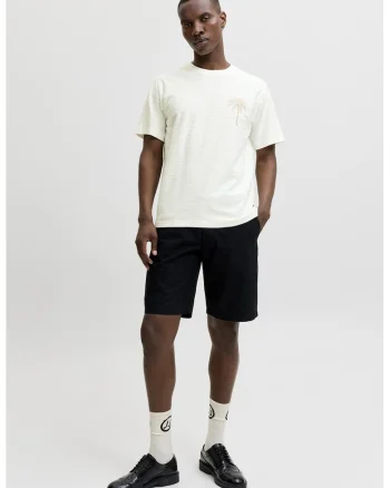Tricou de in si bumbac organic, Alb fildes