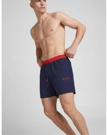 Pantaloni scurti de baie cu snur, Albastru ultramarin