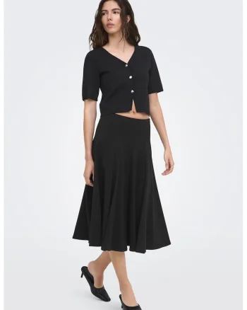 Cardigan crop cu maneci scurte, Negru