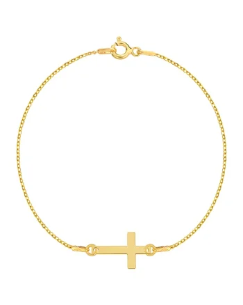 Bratara Aur 585 - 14K cu charm cruce, 18 CM