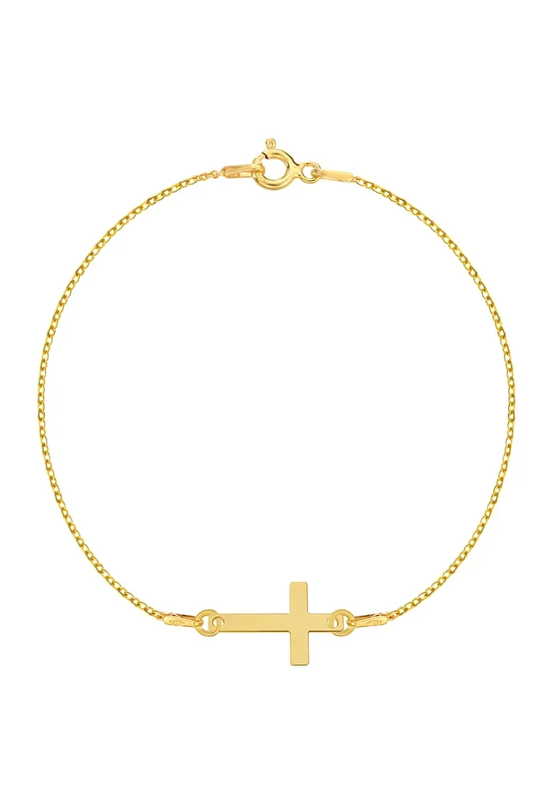 Bratara Aur 585 - 14K cu charm cruce, 16 CM