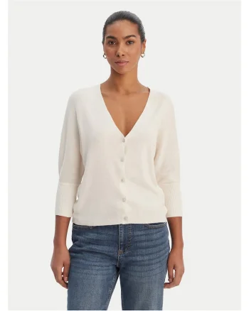 Cardigan dama,  slim fit, ecru