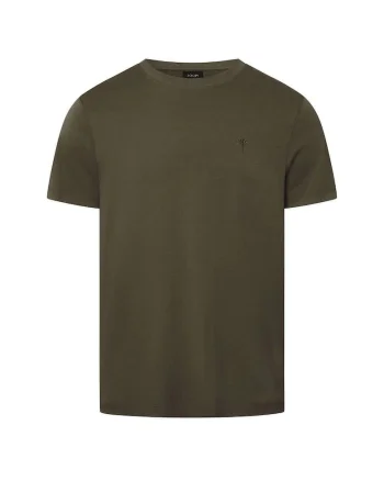 Tricou din bumbac cu decolteu la baza gatului Priamo