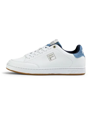 Pantofi sport de piele ecologica cu logo Courtbay, Alb/Gri deschis/Albastru lavanda/Bleumarin
