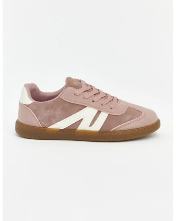 Pantofi sport low-cut cu model in doua tonuri, Nude rose