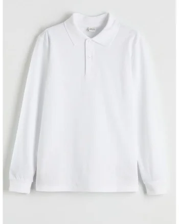 Bluza regular fit cu fenta cu nasturi, Alb optic