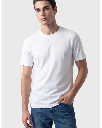 Tricou uni cu decolteu la baza gatului, Alb optic