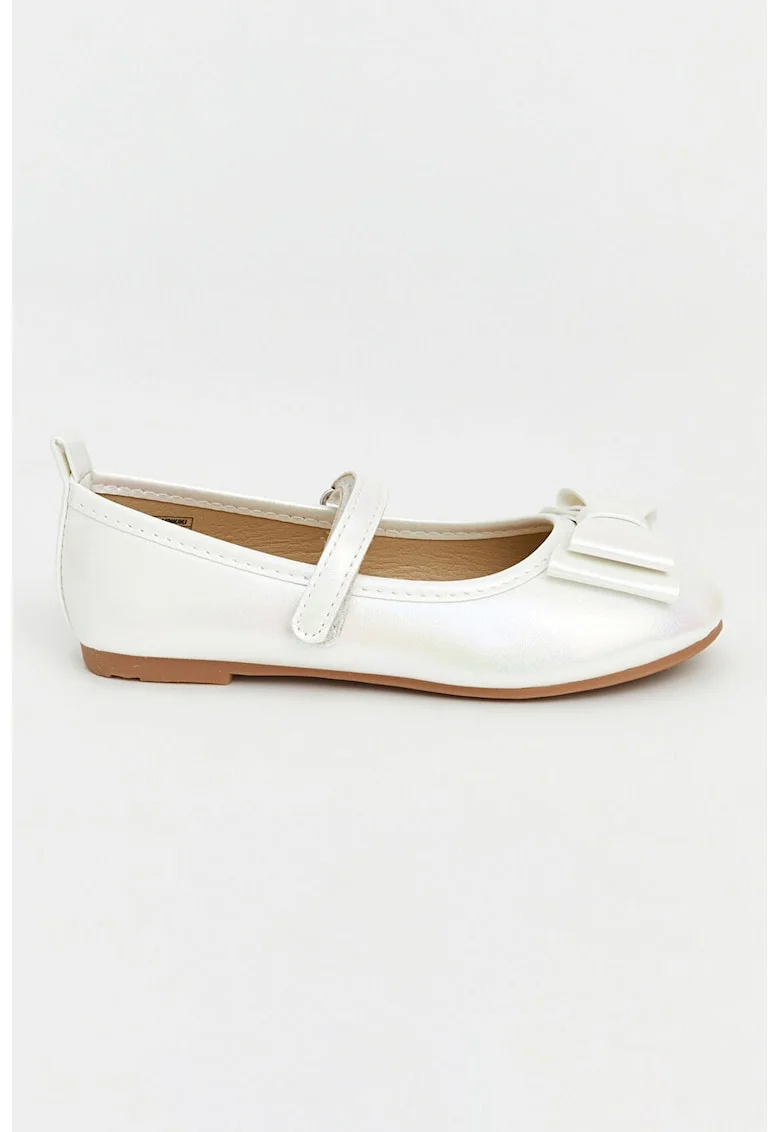 Balerini Mary Jane cu funda, Alb