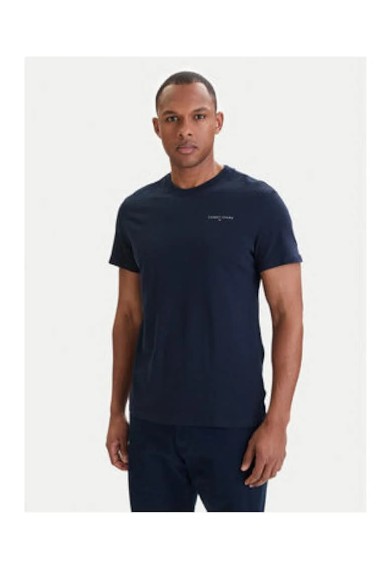 Set de 2 tricouri slim fit cu decolteu la baza gatului