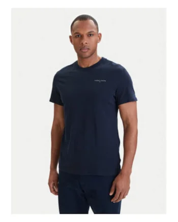 Set de 2 tricouri slim fit cu decolteu la baza gatului