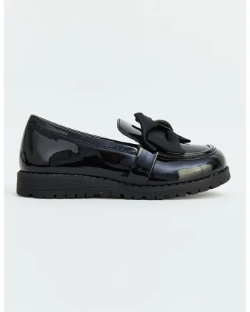 Pantofi loafer cu aplicatie funda, Negru