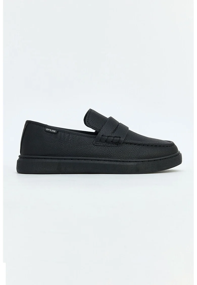Pantofi loafer din piele ecologica, Negru