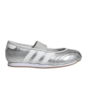 Balerini de piele cu logo lateral Taelwondo, Argintiu