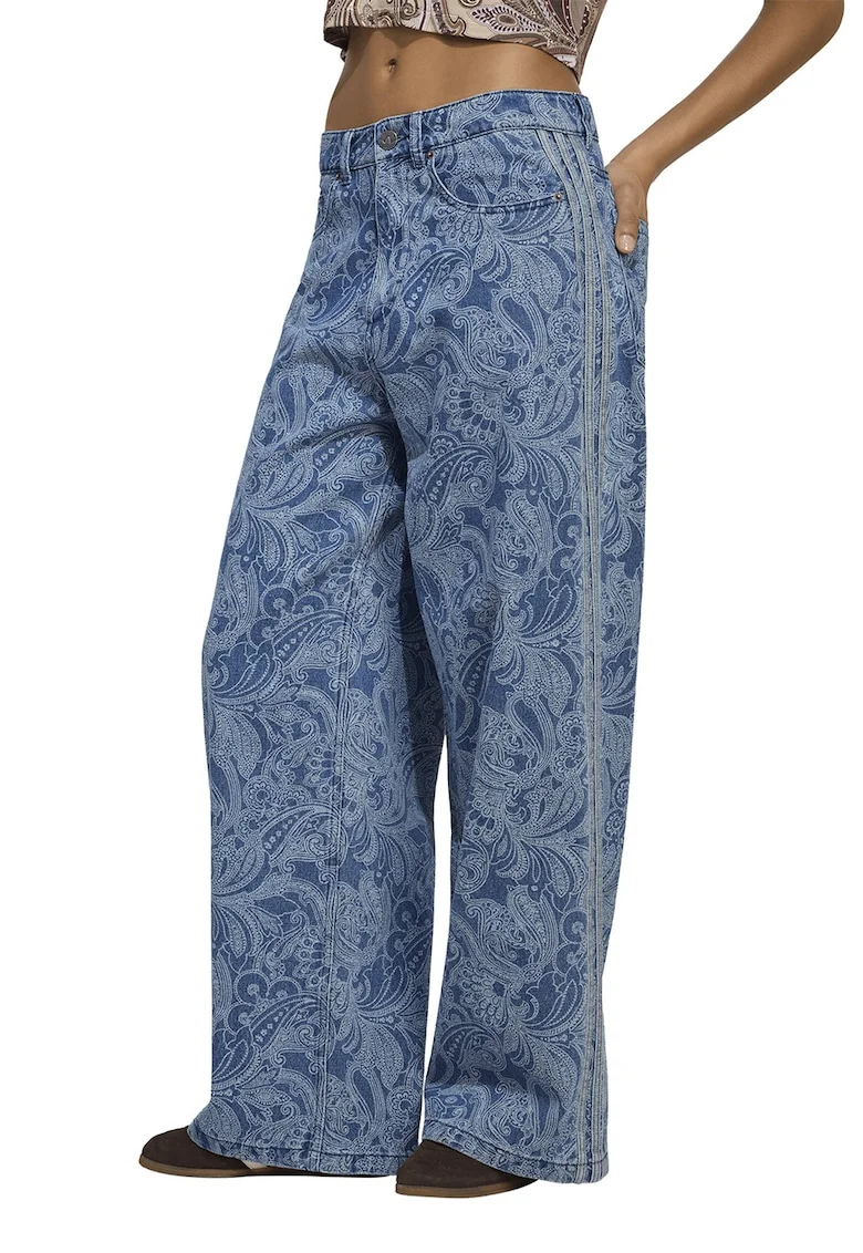 Blugi drepti cu model etnic Liberty London, Albastru