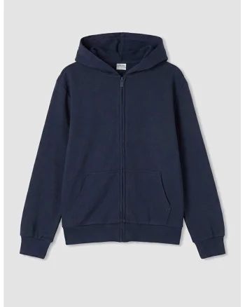 Hanorac regular-fit din bumbac cu model uni, Albastru ultramarin