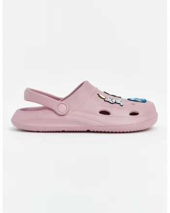 Saboti slingback cu imprimeu Lilo si Stitch, Roz prafuit