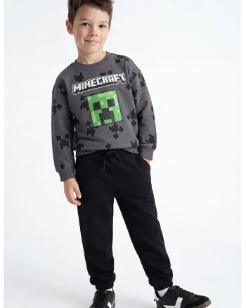 Pantaloni de trening din amestec de bumbac, Negru