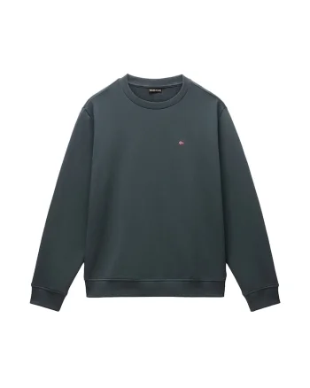 Bluza de trening din bumbac cu decolteu la baza gatului, Verde