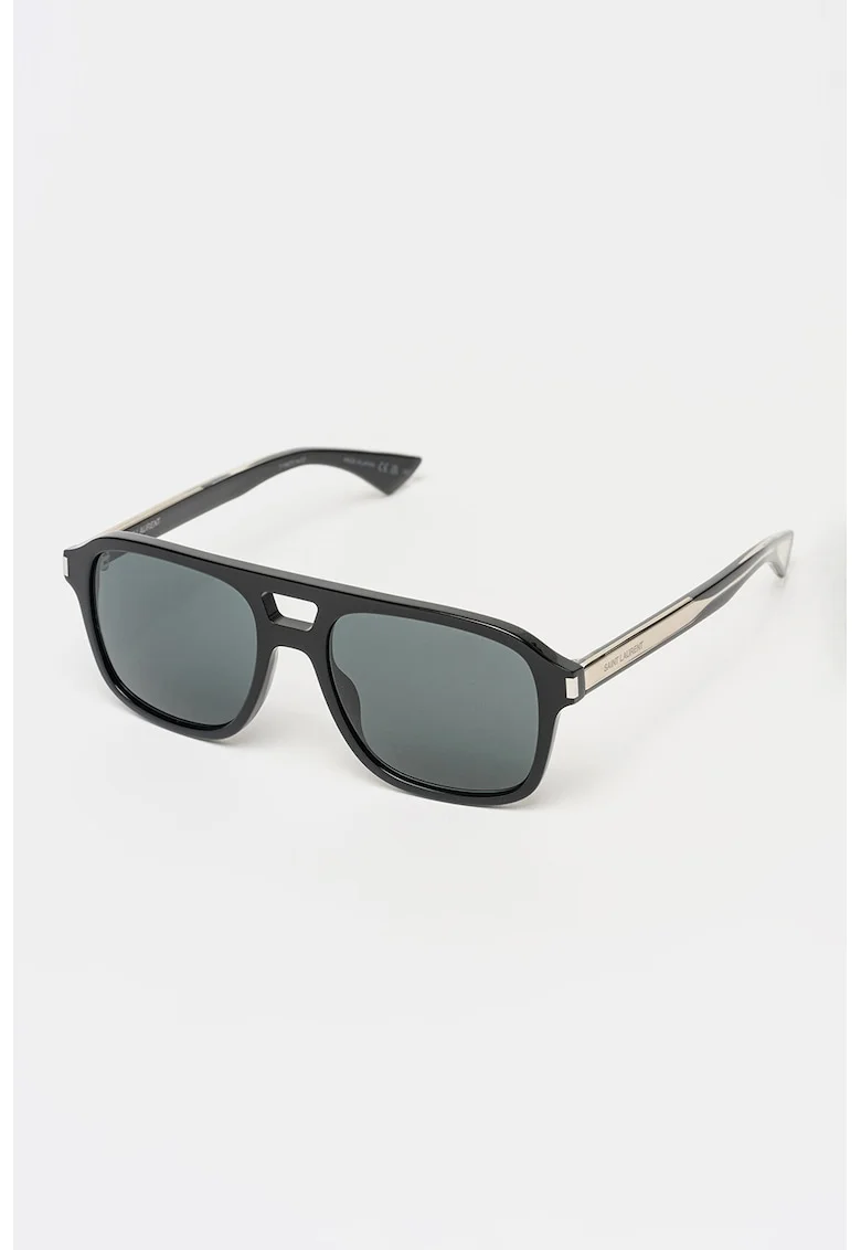 Ochelari de soare aviator cu model unisex, Negru
