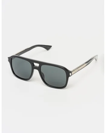 Ochelari de soare aviator cu model unisex, Negru
