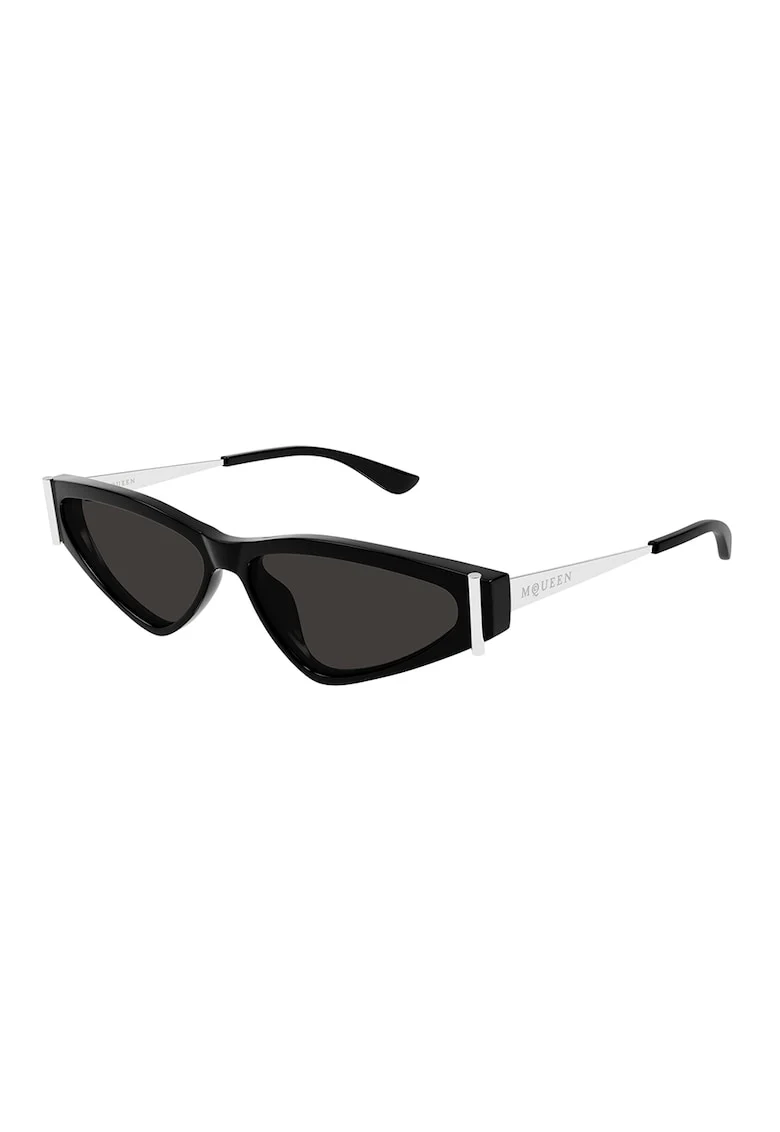 Ochelari de soare cat-eye, Negru/Argintiu