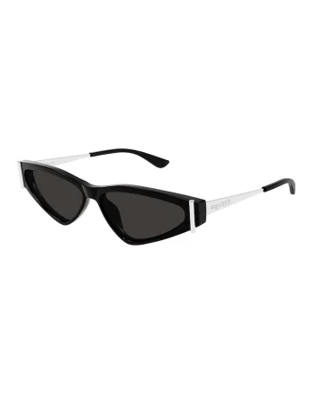 Ochelari de soare cat-eye, Negru/Argintiu