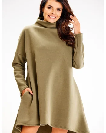 Scurta Rochie Maneca lunga, La baza gatului, Asimetric A609