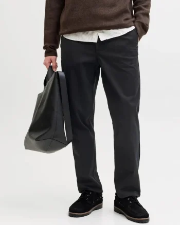 Pantaloni chino, barbati, Jpstollie Vance, Regular Fit, cu talie medie, Negru
