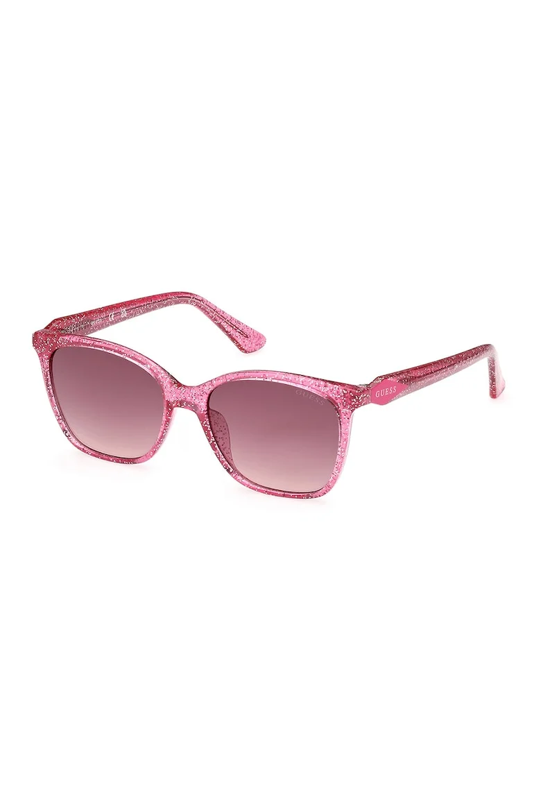 Ochelari de soare dreptunghiulari cu insertii stralucitoare, Fucsia