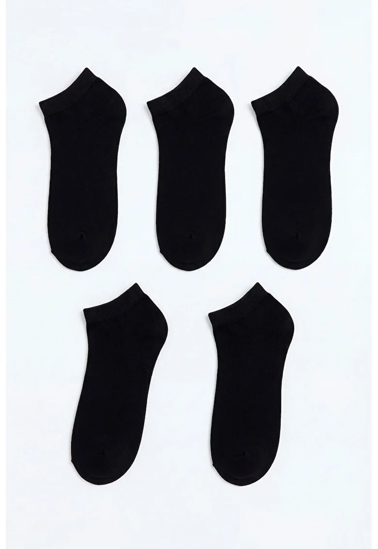 Set de 5 perechi de sosete uni, Negru