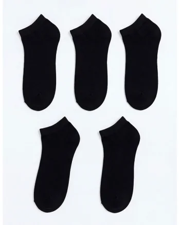 Set de 5 perechi de sosete uni, Negru