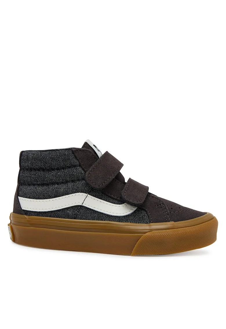 Tenisi copii,  SK8-Mid Reissue, piele naturala, gri maro