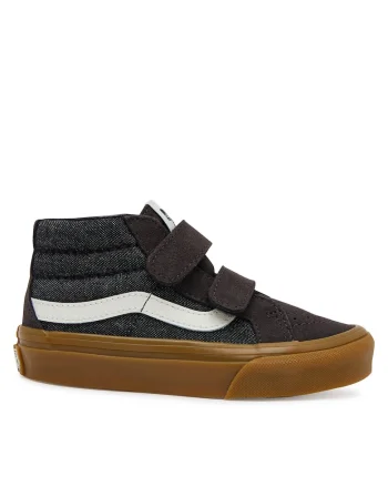 Tenisi copii,  SK8-Mid Reissue, piele naturala, gri maro