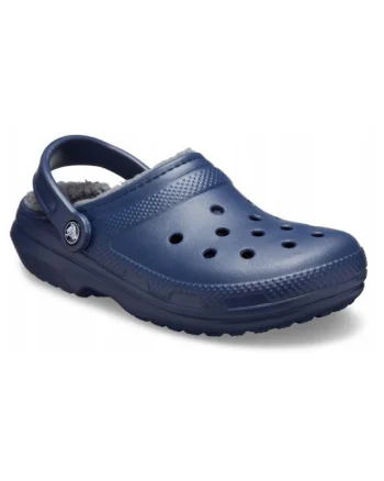 Saboti cu captuseala de teddy, Unisex, Bleumarin inchis23, Alb