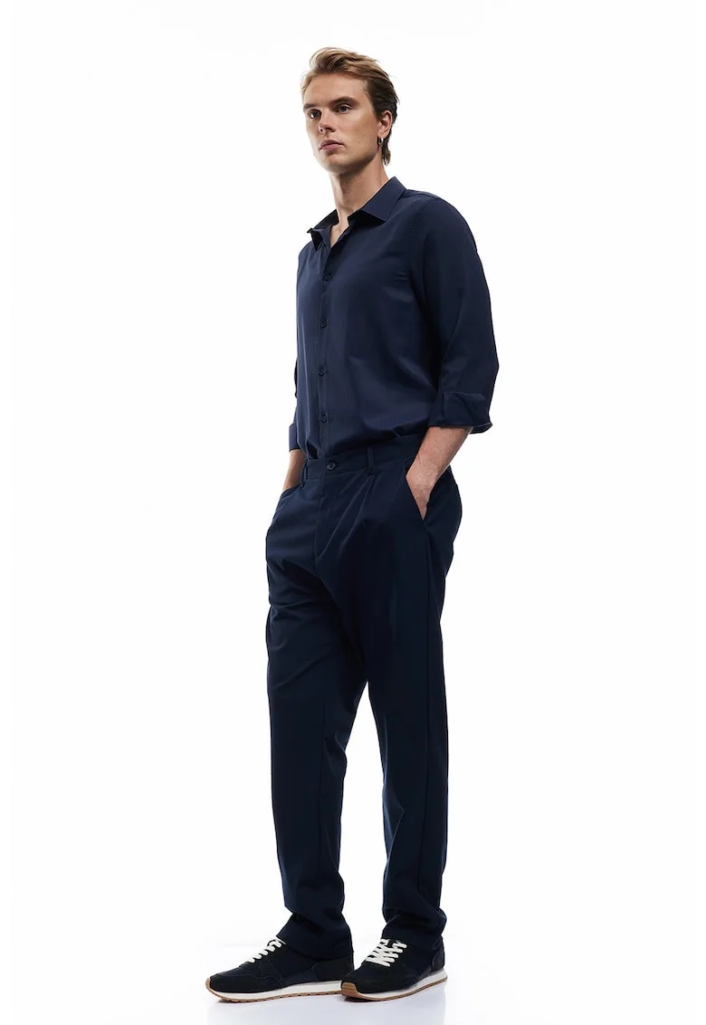 Camasa regular fit din amestec de bumbac