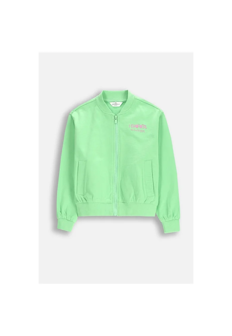 Jacheta bomber copii,  Bumbac, Verde